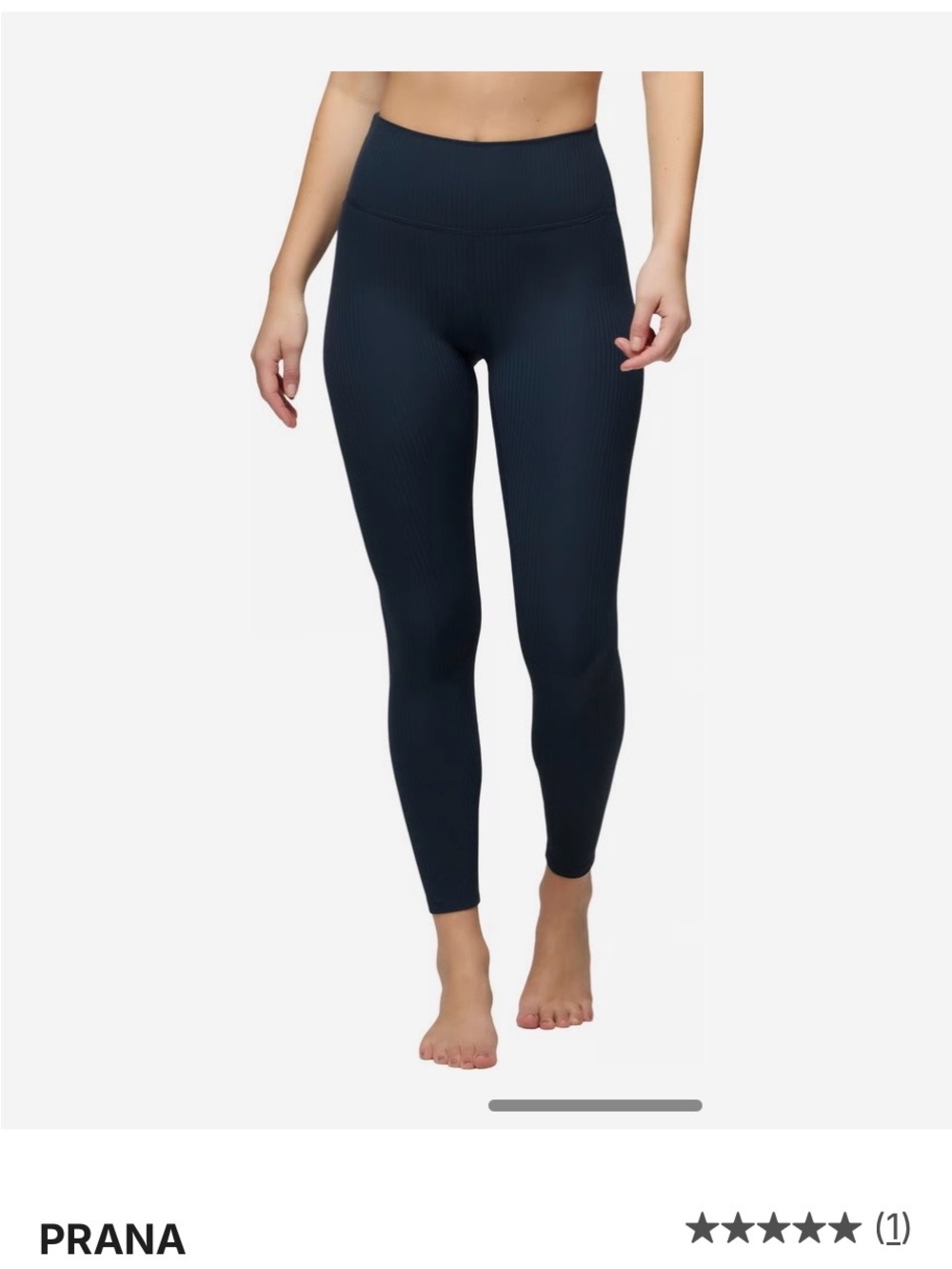 Prana Ribbed High-Waist Leggings - Dark Navy